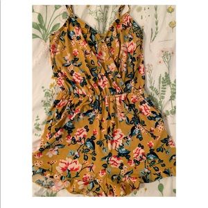 Yellow Floral Romper